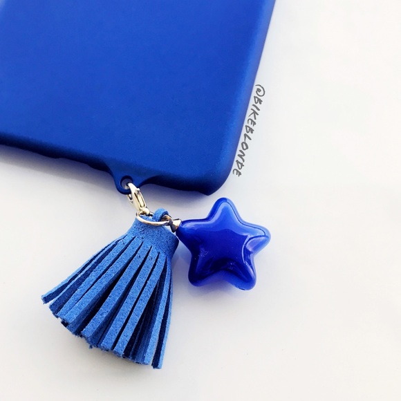 NEW iPhone 7+/8+ Cobalt Blue Tassel Charm Case - Picture 2 of 2